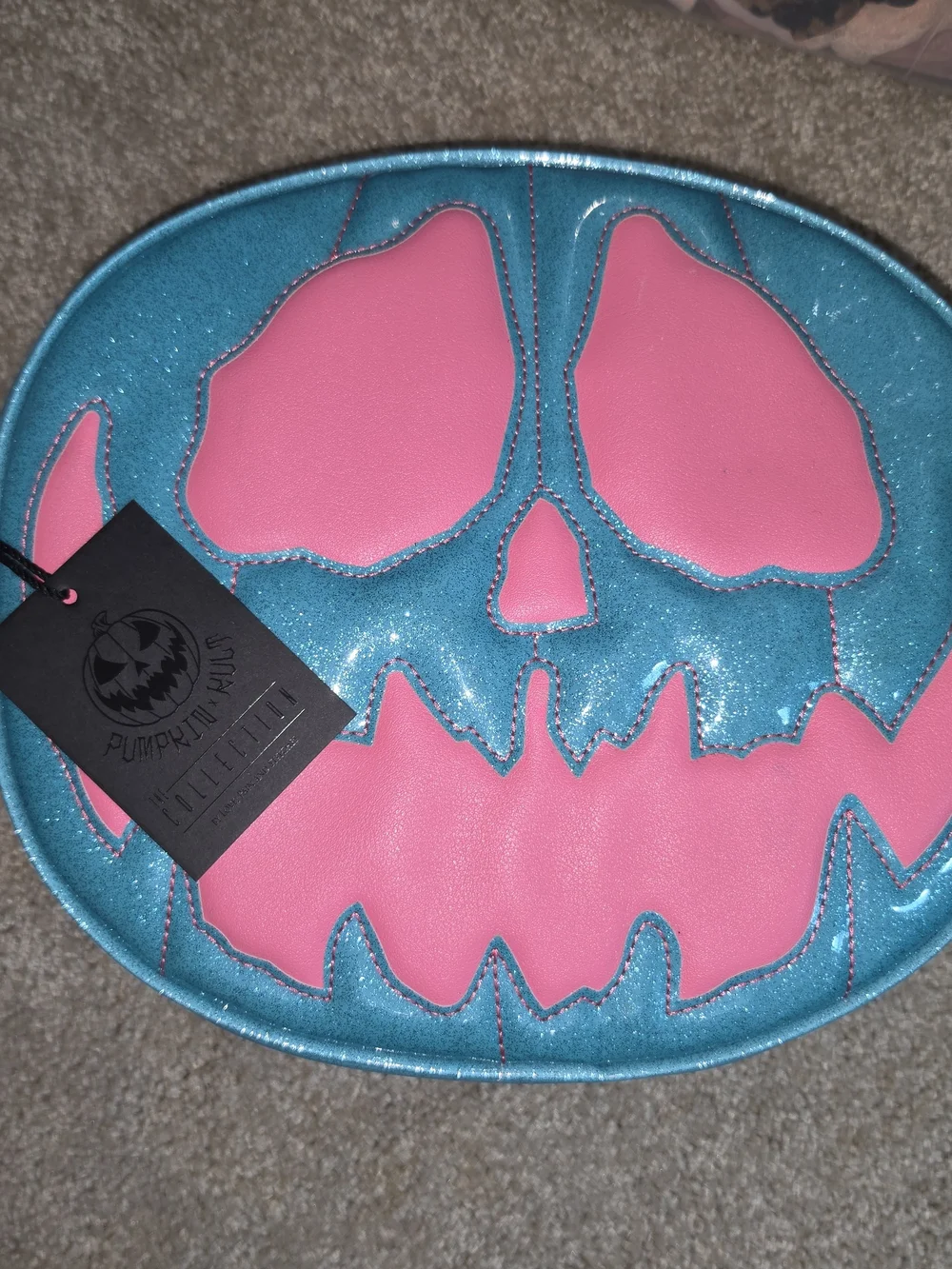 Love Pain And Stitches Pink And Blue Pumpkin Kult Bag